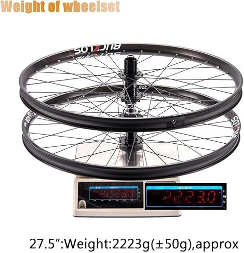 Bucklos 27.5/29 Inch Thru Axle Boost Mtb Wheelset, Front 15 * 110Mm Rear 12 * 148Mm Disc Brake Mountain Bike Wheel, Al6061 32H 1.9/2.5 Double Wall Clincher Dual, Fit 8 9 10 11 Speed Cassette Xc Am Dh #TOP5
