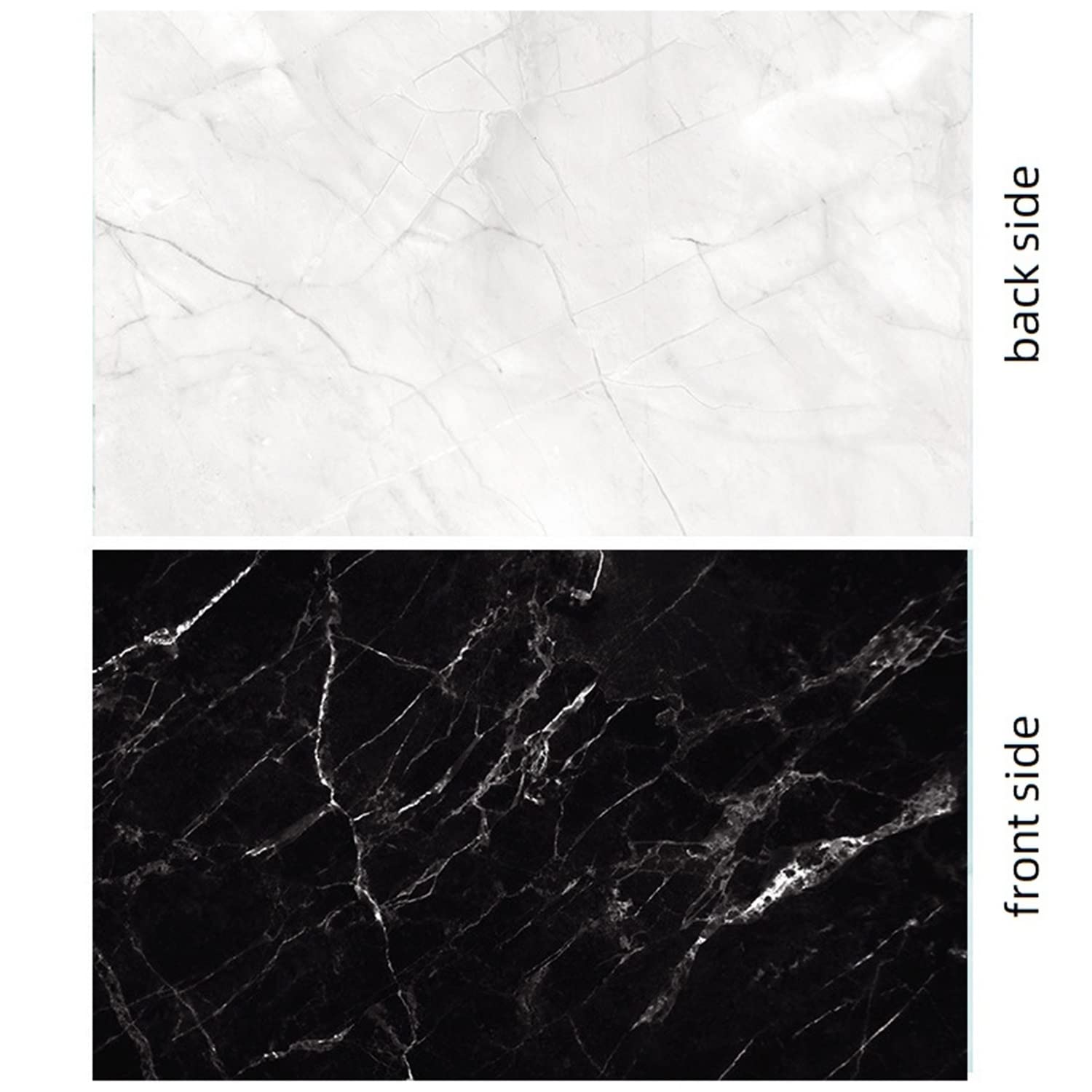 eWINNER 60 * 90 Photography Background Double Sided 2 Patterns Waterproof Premium Texture Backdrop Wall Video displaying Props for ins Style Jewelry/Food photoshoots (marble black)