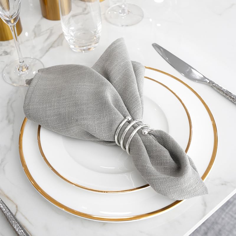 6 Stück Stoffservietten,Jacquard Servietten Stoff,46*46cm bequem Stoffservietten Hochwertigem Leinenservietten Hochzeitsservietten für Küche Esstisch