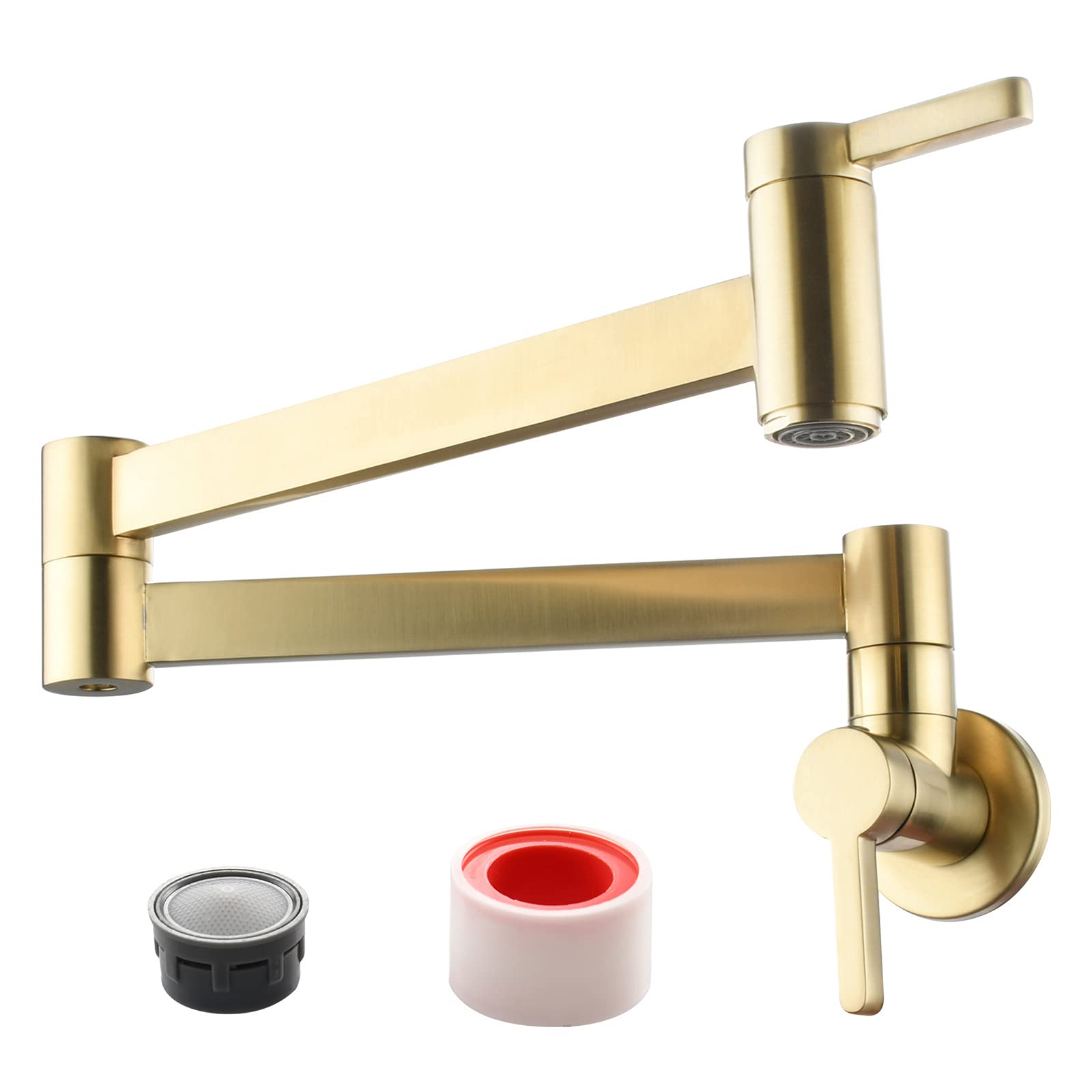 Robinet de remplissage de marmite en laiton or brossé pour cuisine de chef