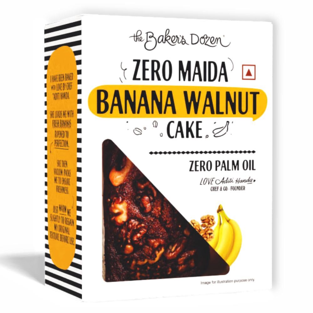 Zero Mainda Banana Walnut Cake | Zero Palm Oil | Zero Trans Fat Handcrafted with Love by Aditi Handa - Chef & Co-Founder | Pack of 1 X 150g