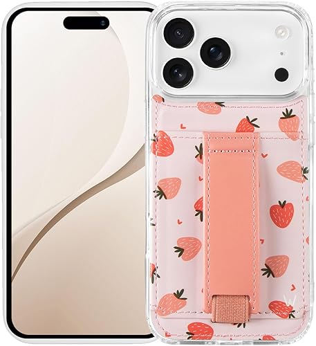 Walli Fundas para iPhone 17 Pro, funda estética tipo cartera para teléfono, tarjetero, capacidad de forma segura hasta 2 tarjetas, bonita funda de