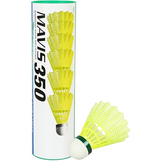 Yonex Mavis 350 Green Cap Nylon Shuttlecock Yellow