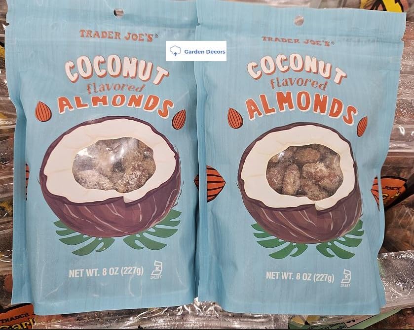 Trader Joe's Coconut Flavored Almonds 8oz 227g (Two Bags)
