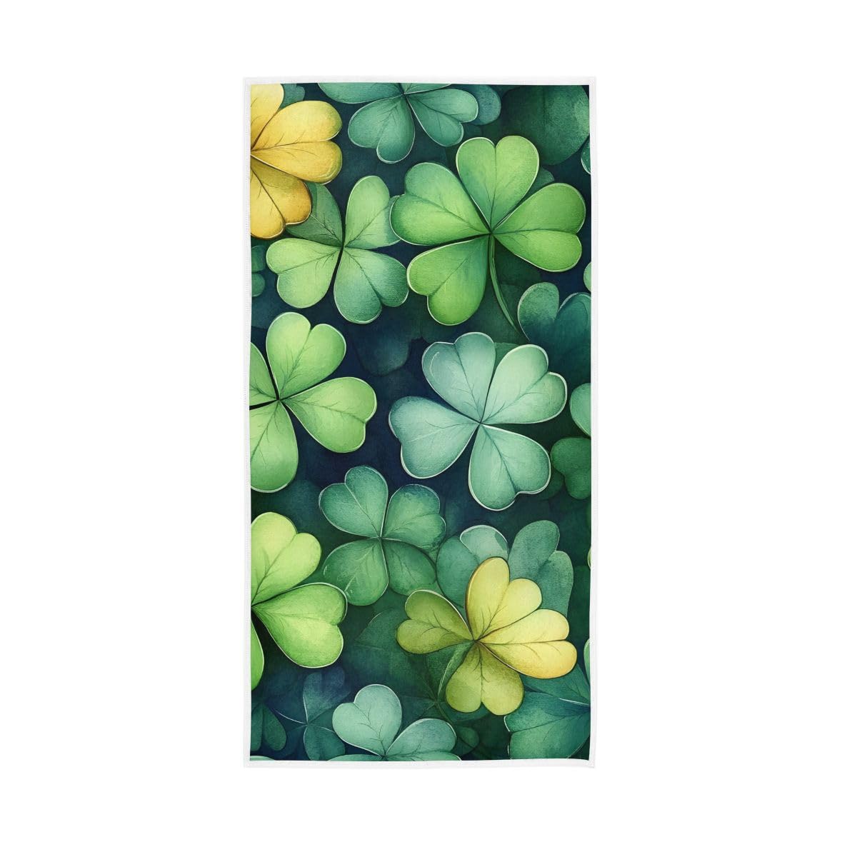 HUYGD Shamrocks Green Hand Towel, Multipurpose Hand Towels Cotton for Hand, Face, Hair, Bath 15 x 30 Inches
