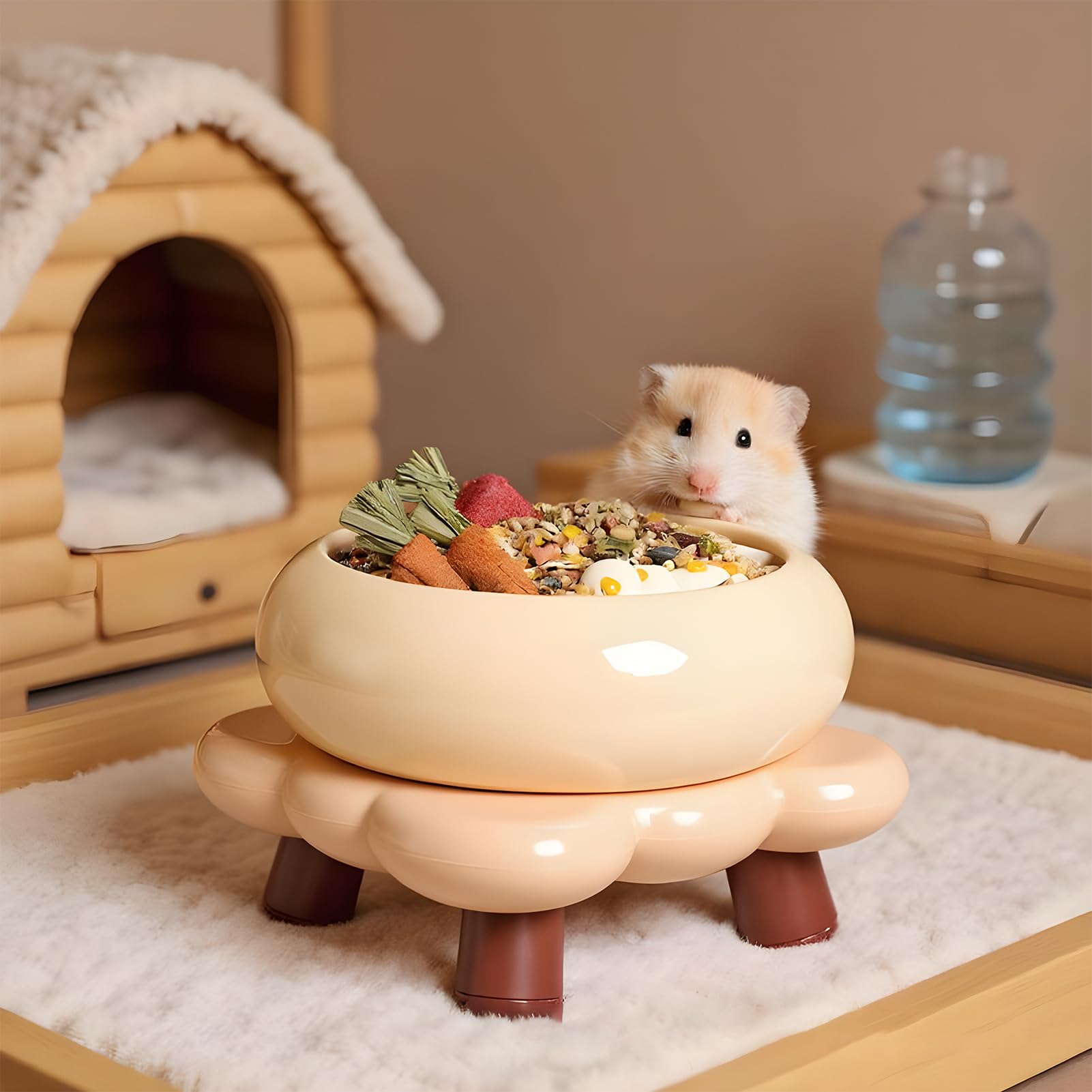 Miska Do Wody Chomika Odporny Na Gryzienie Pojemnik Na Karmę Dla Zwierząt | Ceramiczny Pojemnik Na Piaskową Kąpiel Dla Chomika Dla Myszoskoczki Degu Fretki Wiewiórki Szynszyle Jeże Zwierząt Domowy