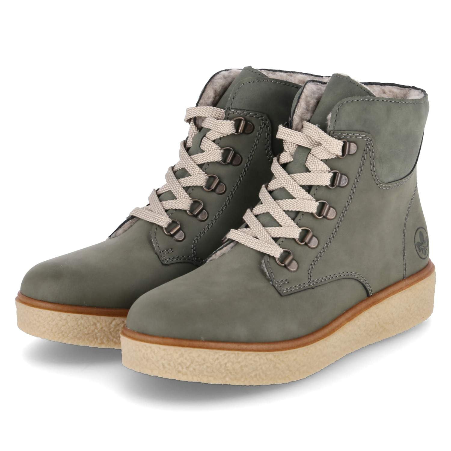Rieker Y0033-54 Women's Slip-On Boots Leather and Synthetic Green, Green 54, 7.5 UK