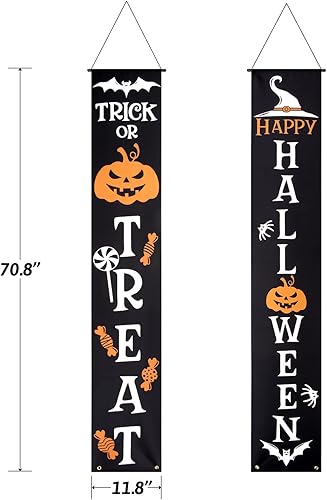 Miniatura 9 de Decoraciones de Halloween al aire libre, carteles colgantes decorativos para puerta delantera, porche, patio, decoración de pared interior del