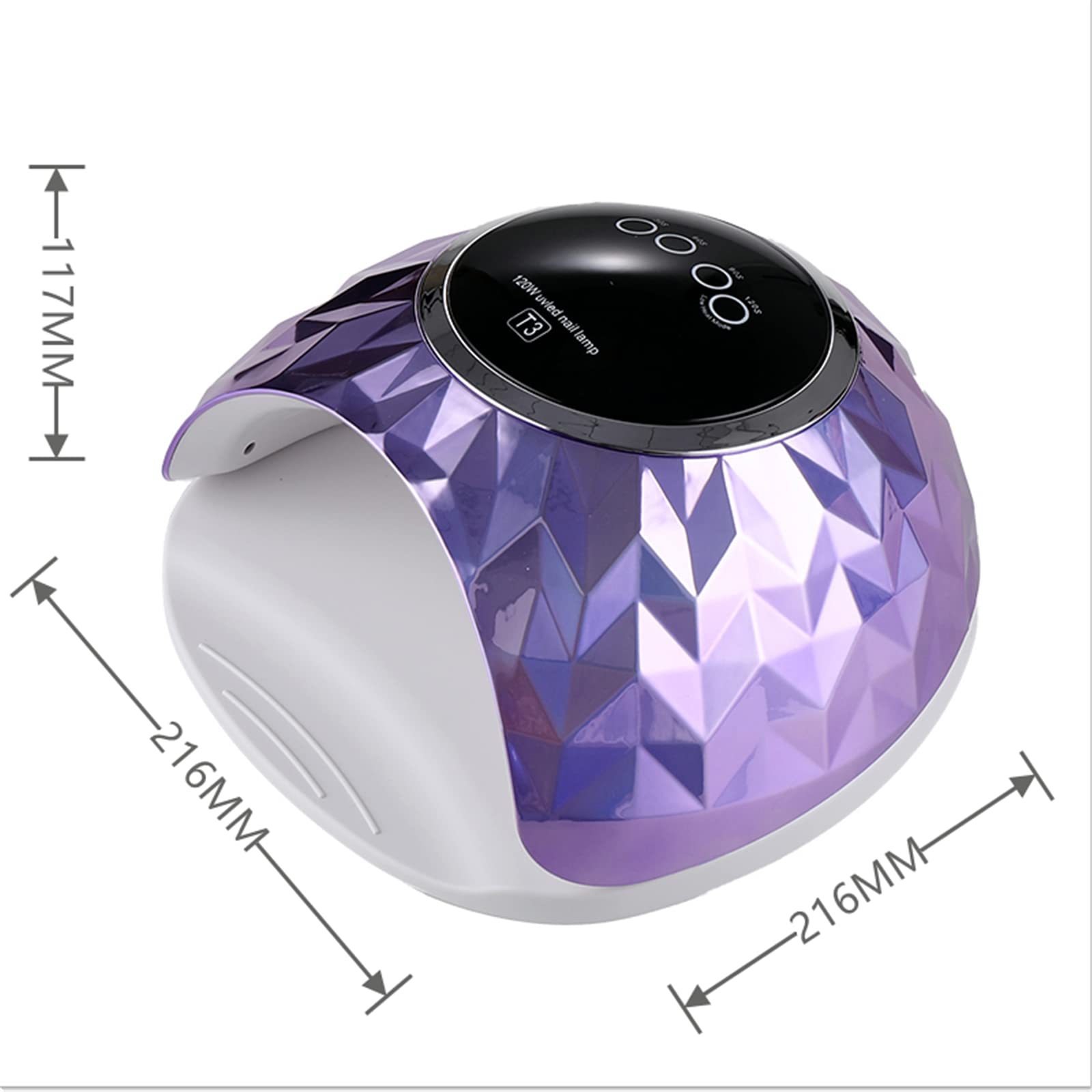 ZYC Lampada per Unghie a LED 120W UV con 42 PCS LED per Curare Il Gel per Unghie per Unghie per Unghie per Unghie Lampada per Unghie 30/60/99 / 120S Strumenti per Manicure sensori Auto,Bianca