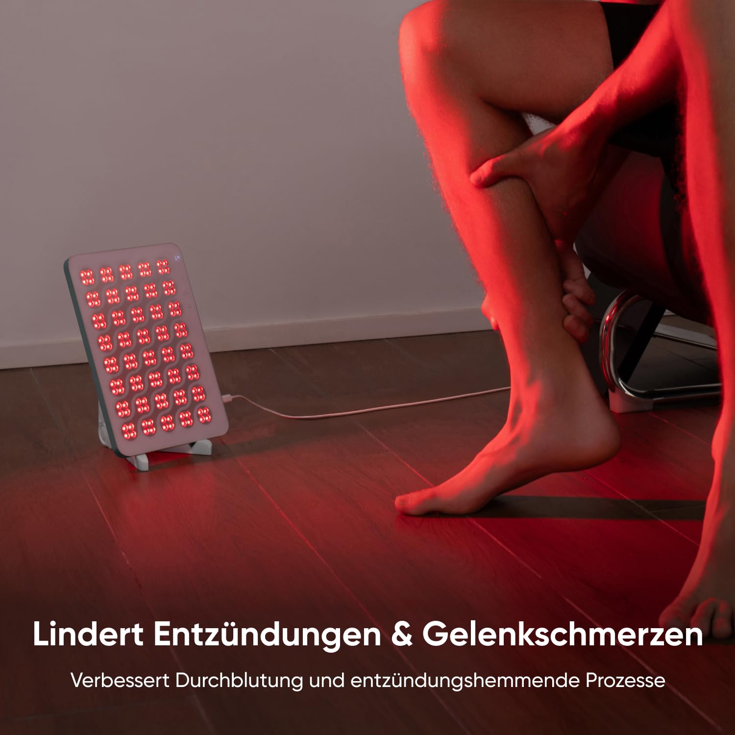Nanoleaf Rotlichtlampe, Infrarottherapie für Körper & Gesicht, 160 LEDs (jeweils Rot 630 + Nahinfrarot 850 nm), Red Light Therapy Panel mit 4 Intensitätsstufen, Timer, Brille + Ständer