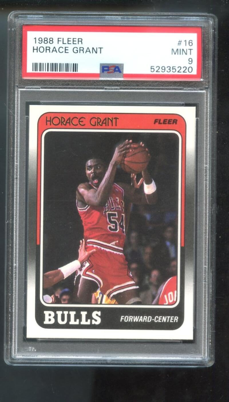 1988-89 Fleer #16 Horace Grant ROOKIE RC PSA 9 Graded Basketball Card NBA 1988 1989 Chicago Bulls 88 89 MINT