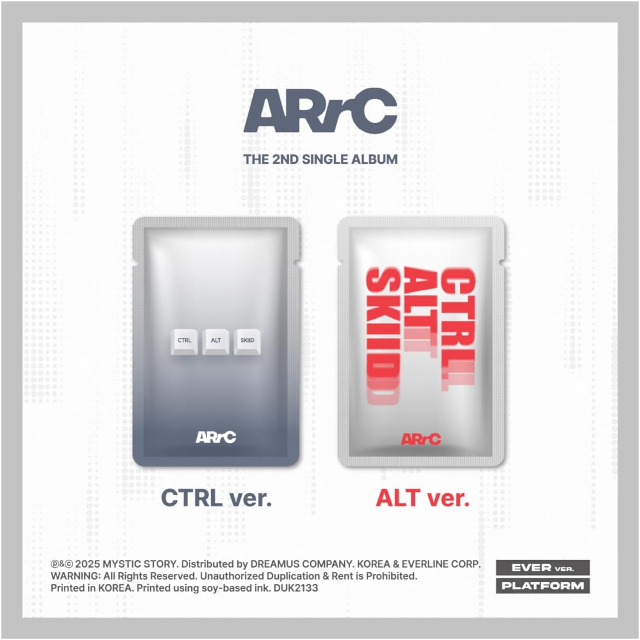 ARrC CTRL+ALT+SKIID 2nd Single Album with Tracking Sealed (SKIID Version)