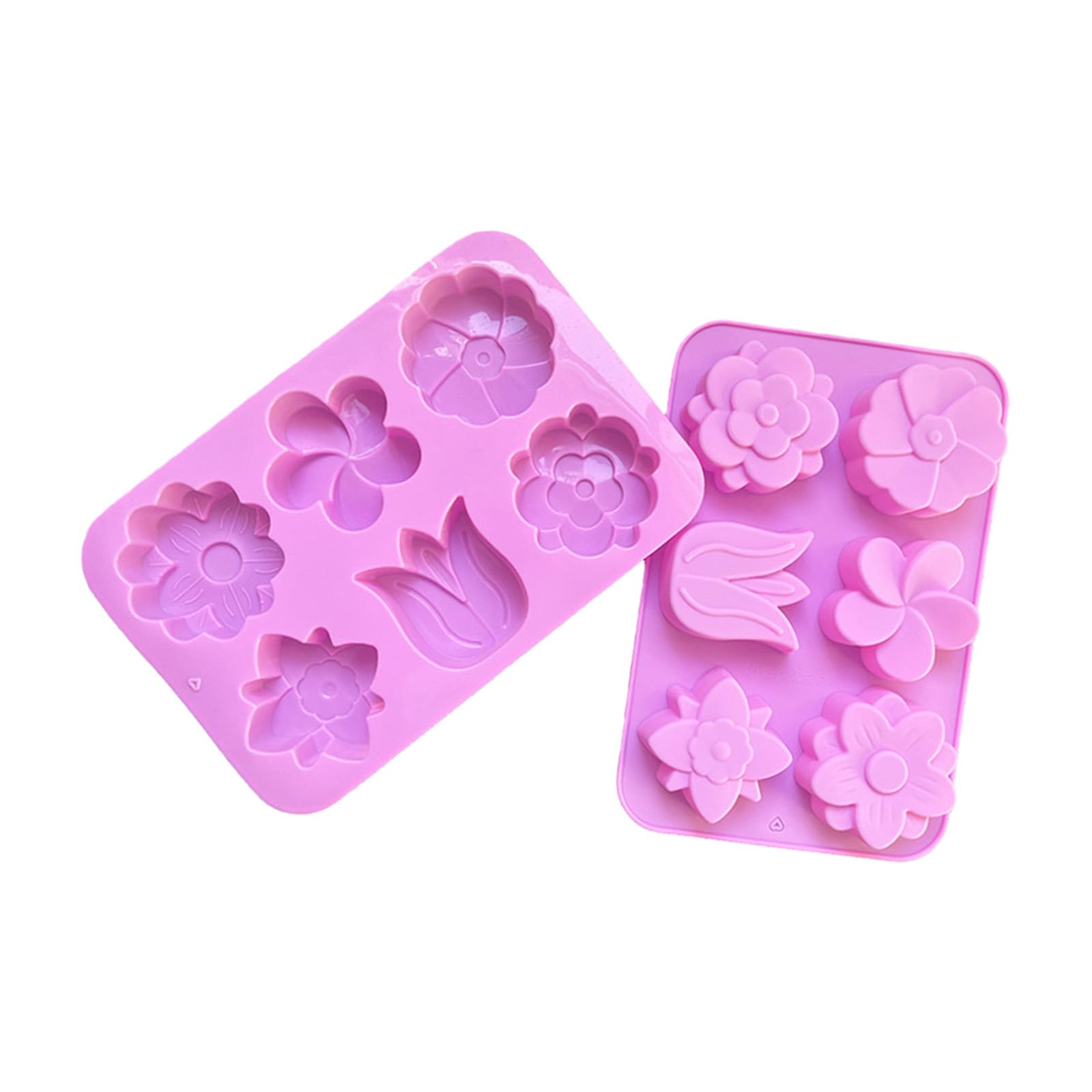 Kalttoy 6 Cavity Flower Silicone Baking Molds Nonstick Soap Making Molds for Homemades Treats and Cookie Chocolate Crafting Kitchen Baking for Parties