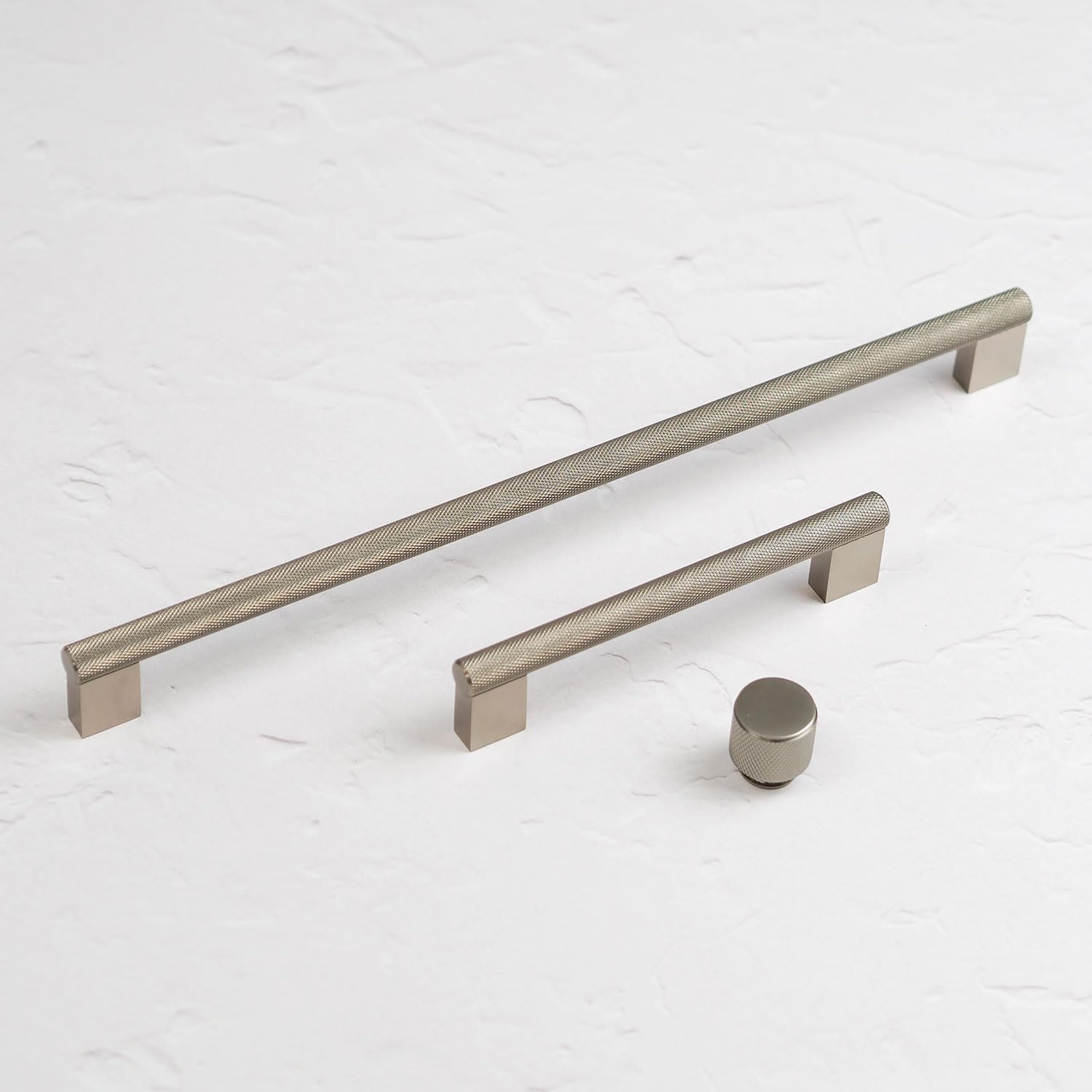 (25Mm Knob) 128Mm & 320Mm Brushed Nickel Knurled Handles Knob 5060796706666