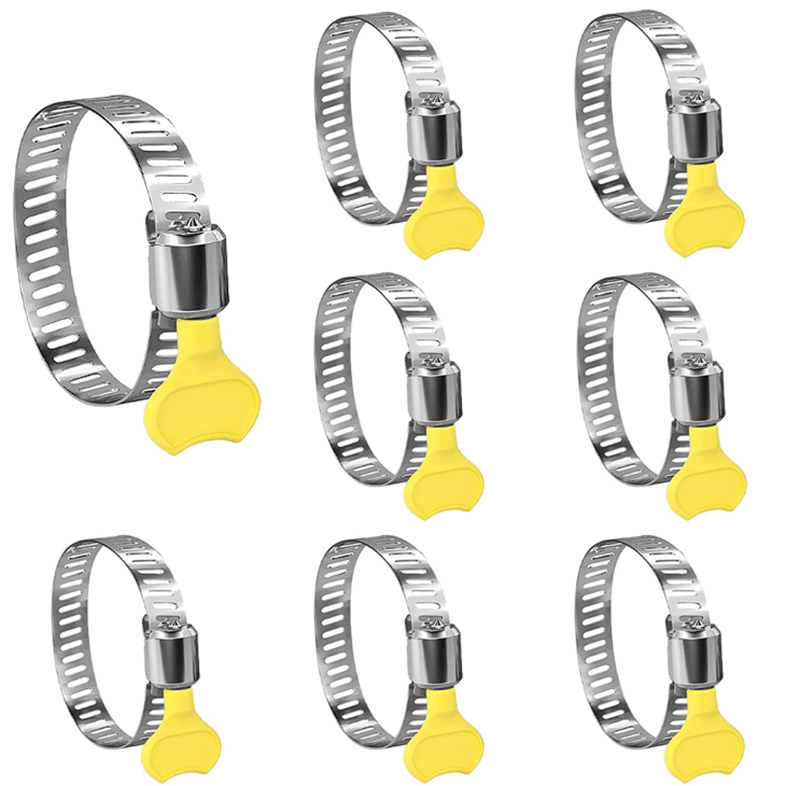Esmen Uae One Color 304 Stainless Steel Handle Hose Clamp, 20-40 Pieces Hand-Tightening Clip Pipe Clamp, Water Pipe Tightening Ring Buckle Tube Fittings(10-16 [40 Pieces])