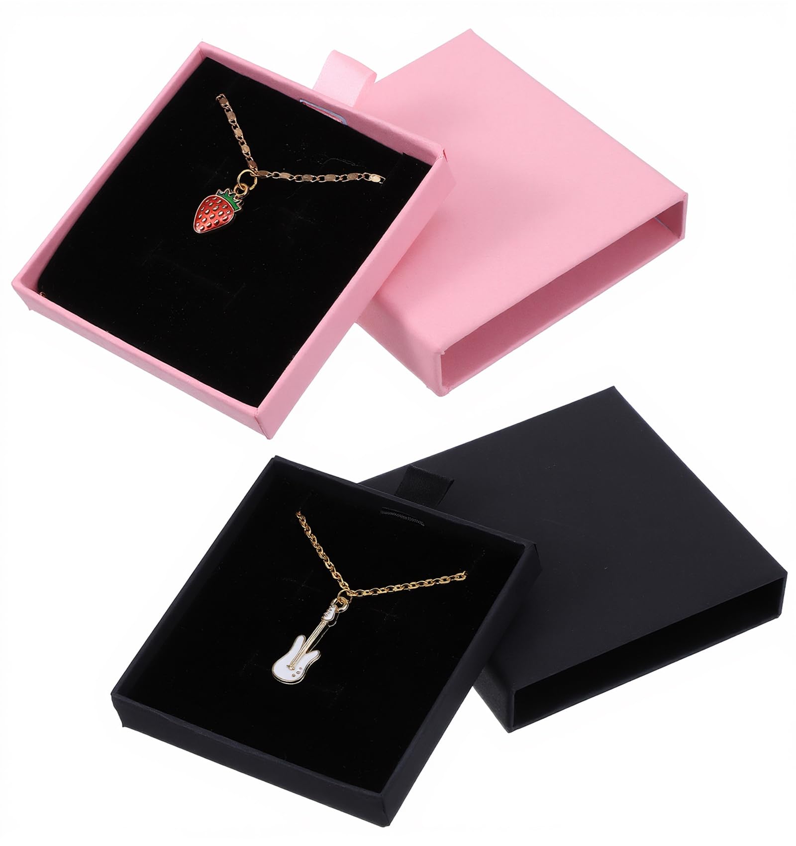 2 Pcs Small Jewelry Gift Box 3 15 3 15 0 67 Inch Necklace Bracelet Gift Box for