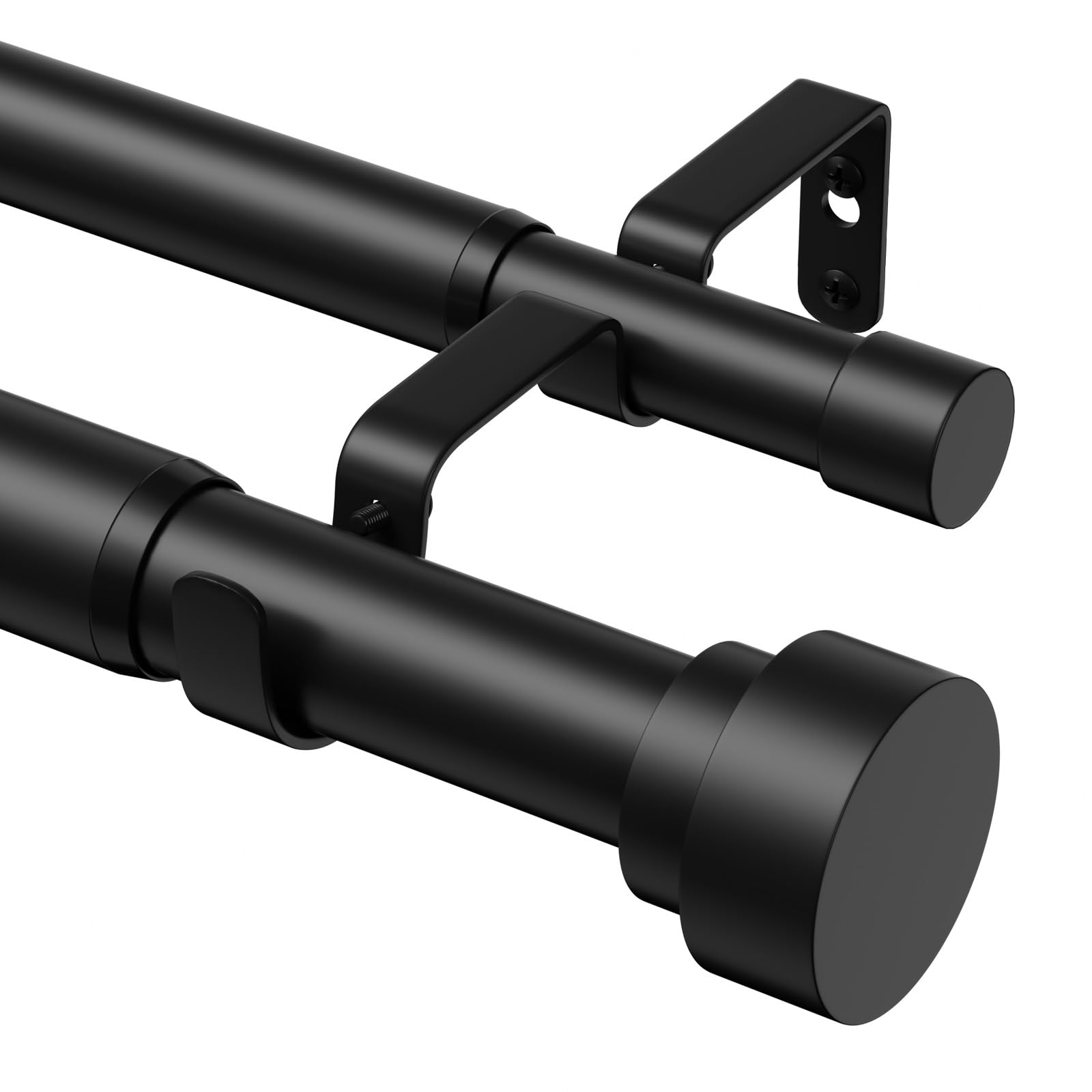 Photo 1 of *See Clerk Notes* PeSenp Double Curtain Rod 48-84 Inch, Heavy Duty Black Double Rod Curtain