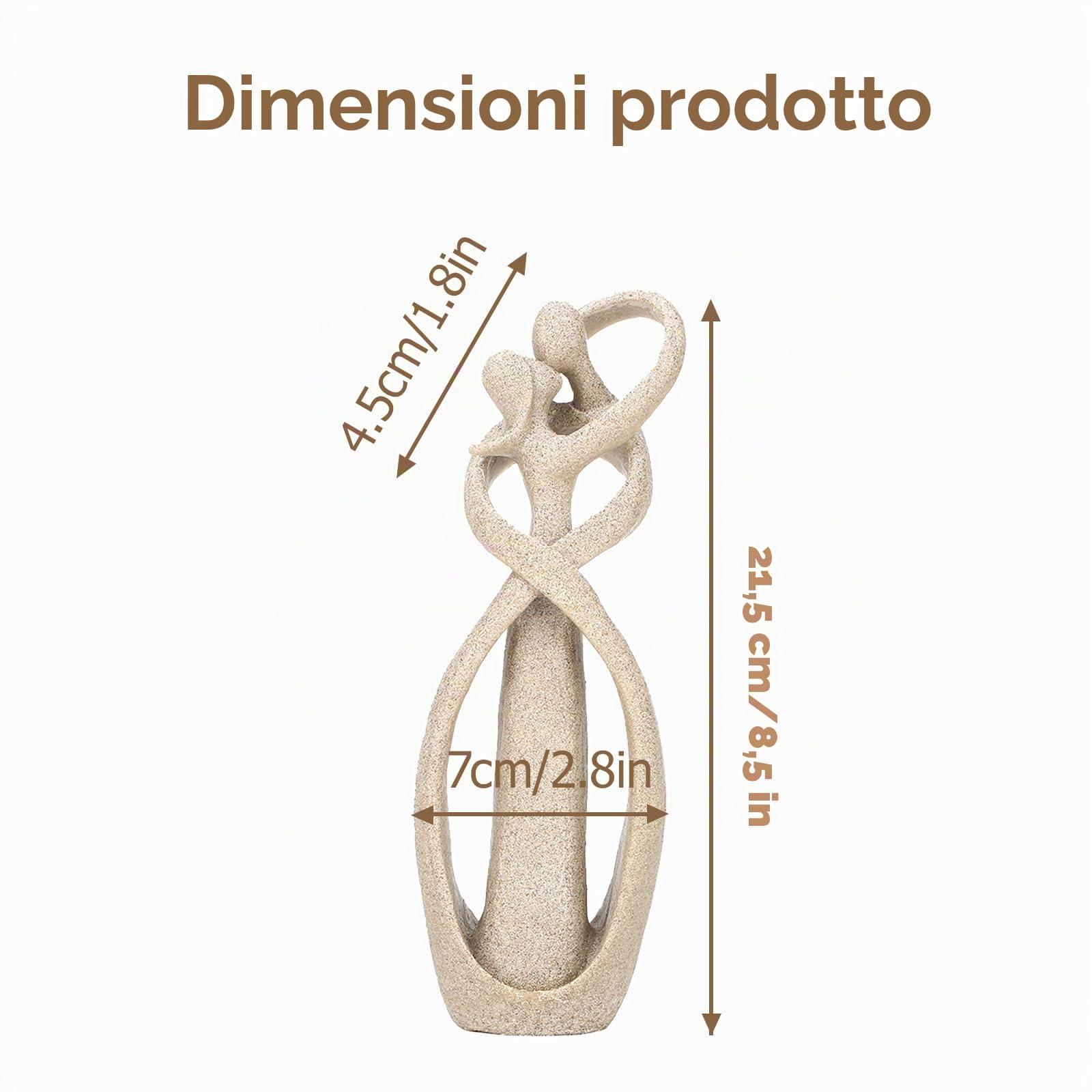 Jenngaoo Scultura di Arenaria, Coppia di Innamorati Bacio Fatto a Mano Statua Statuetta Scolpita Artigianato Regalo Anniversario Matrimonio Regalo Sposi Idee Regalo Matrimonio Regali di San Valentino