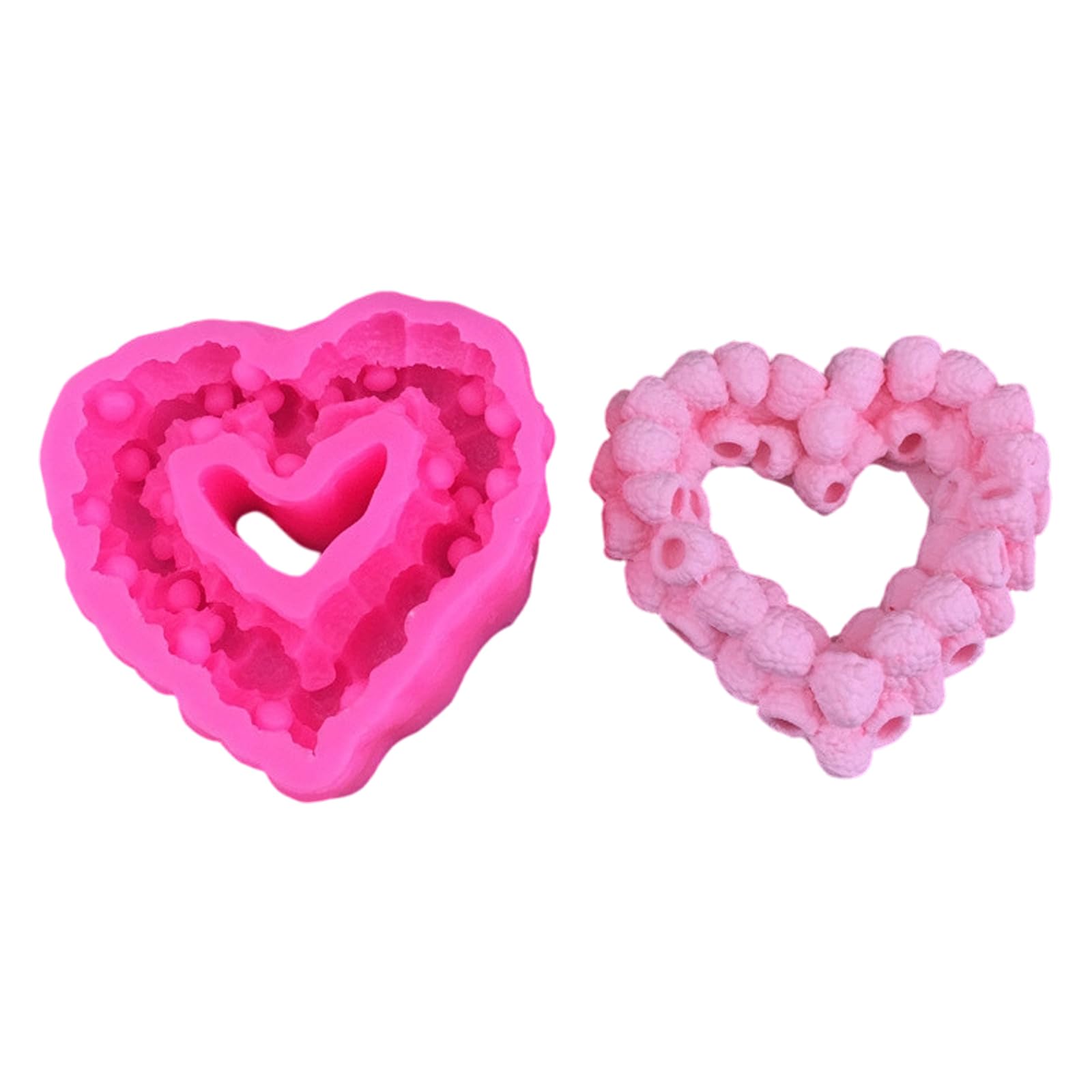 Xinsheinelry And Raspberry Silicone Baking Molds Party Dessert Great for Treats and Party Decorations Heart Molded Baking