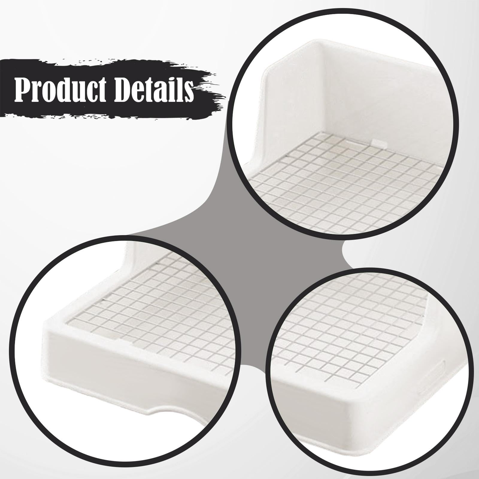 Fenteer Caja de para Conejos con Rejilla, Bandeja para Mascotas, Cama esquinera, Orinal para hámsteres, Chinchillas y Otros Animales pequeños, Cuadrícula Pequeña