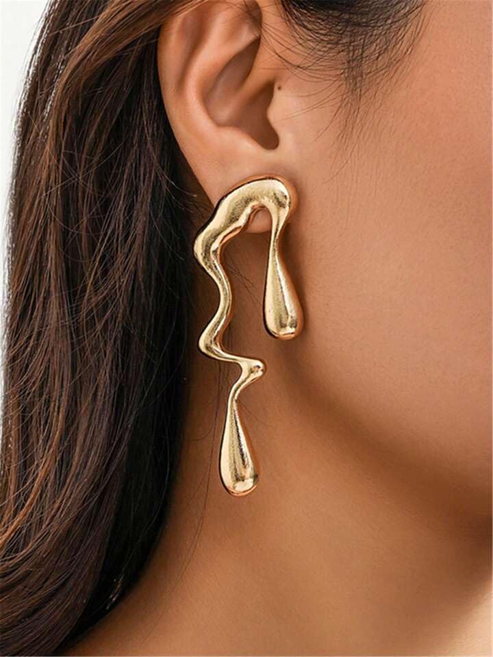 Image of Drop Dangle Earrings Set for Women and Girls | Celebrity Inspired Trendy Stylish Gold Plated Earrings Set Of 1