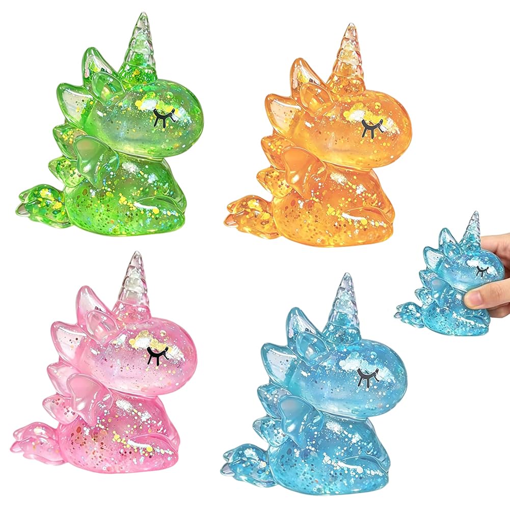 Unicorn Squishy Toy, Unicorn Sensory Squeeze Toys, Cartoon Animal Stress Relief Toy, Cartoon Stress Relief Toys, Color Clear Stretchy Fidget Ball — image 1