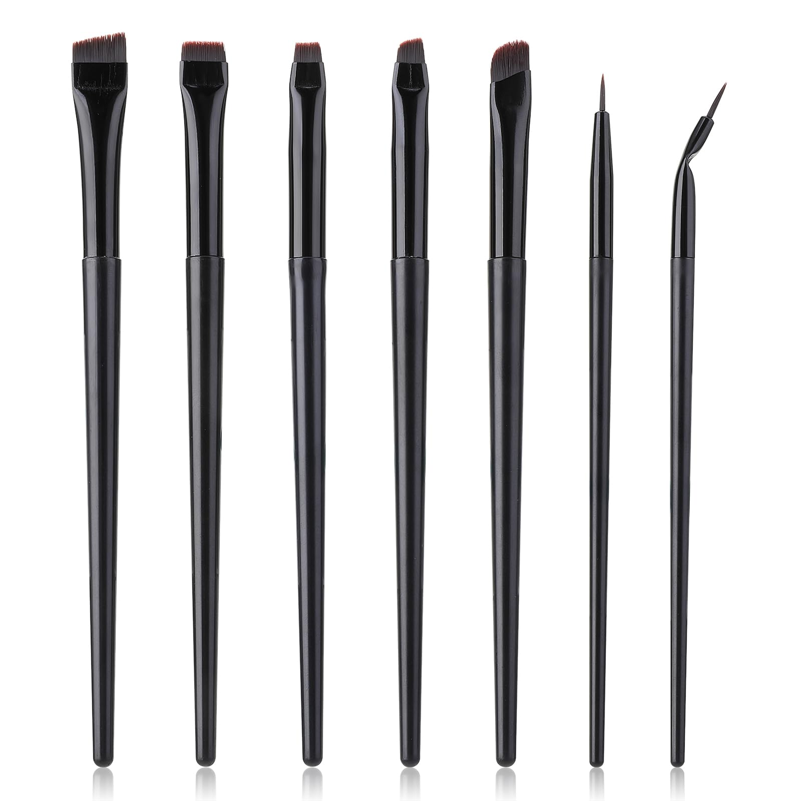 7 Piezas Pincel Delineador de Ojos Biselado Fino Gel de Precisión Juego de Pinceles de Maquillaje Pincel Biselado para Cejas Herramienta Delineador de Ojos para Corrector de Cejas