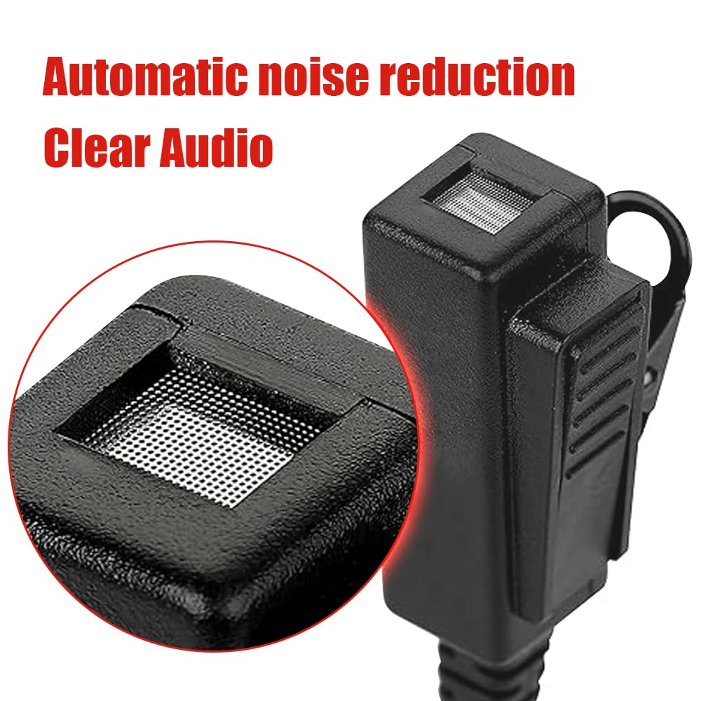 Confezione da 2 auricolari per walkie talkie Big PTT con microfono, 2 pin, per radio bidirezionale Baofeng UV5R Retevis H-777