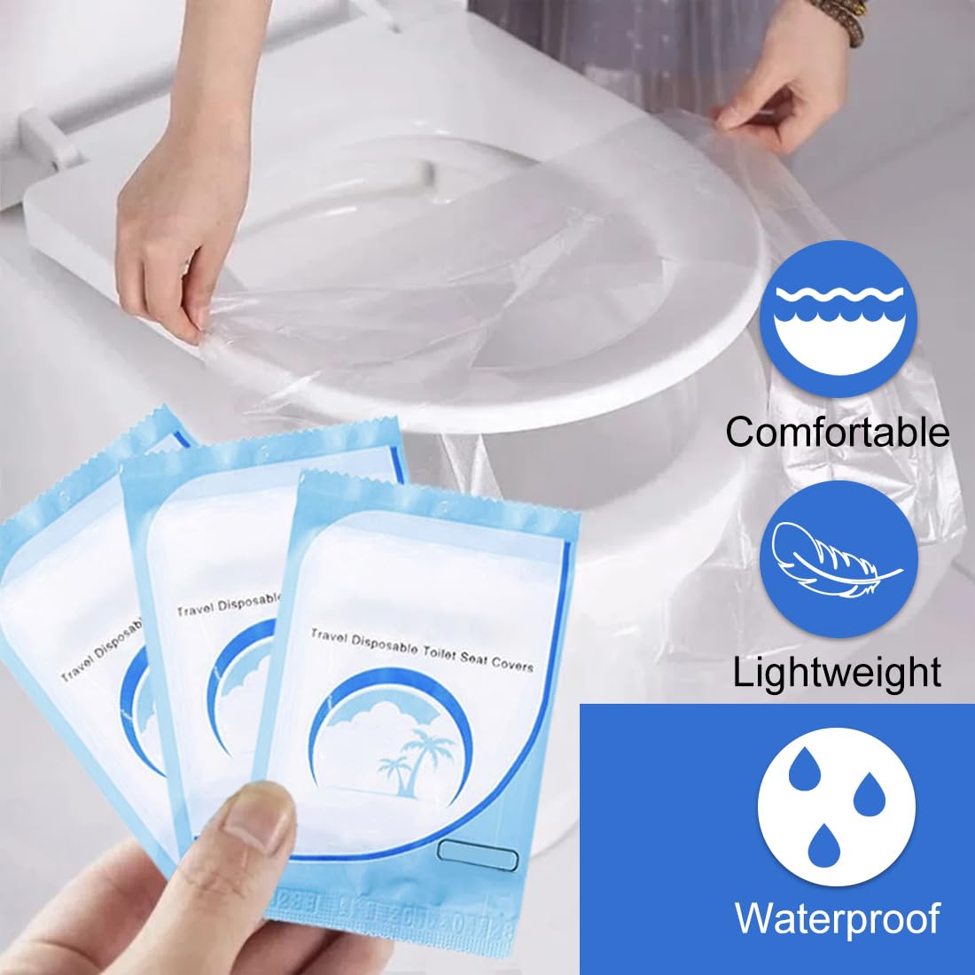 Copriwater Portatile Monouso 50 Pezzi per WC Viaggio