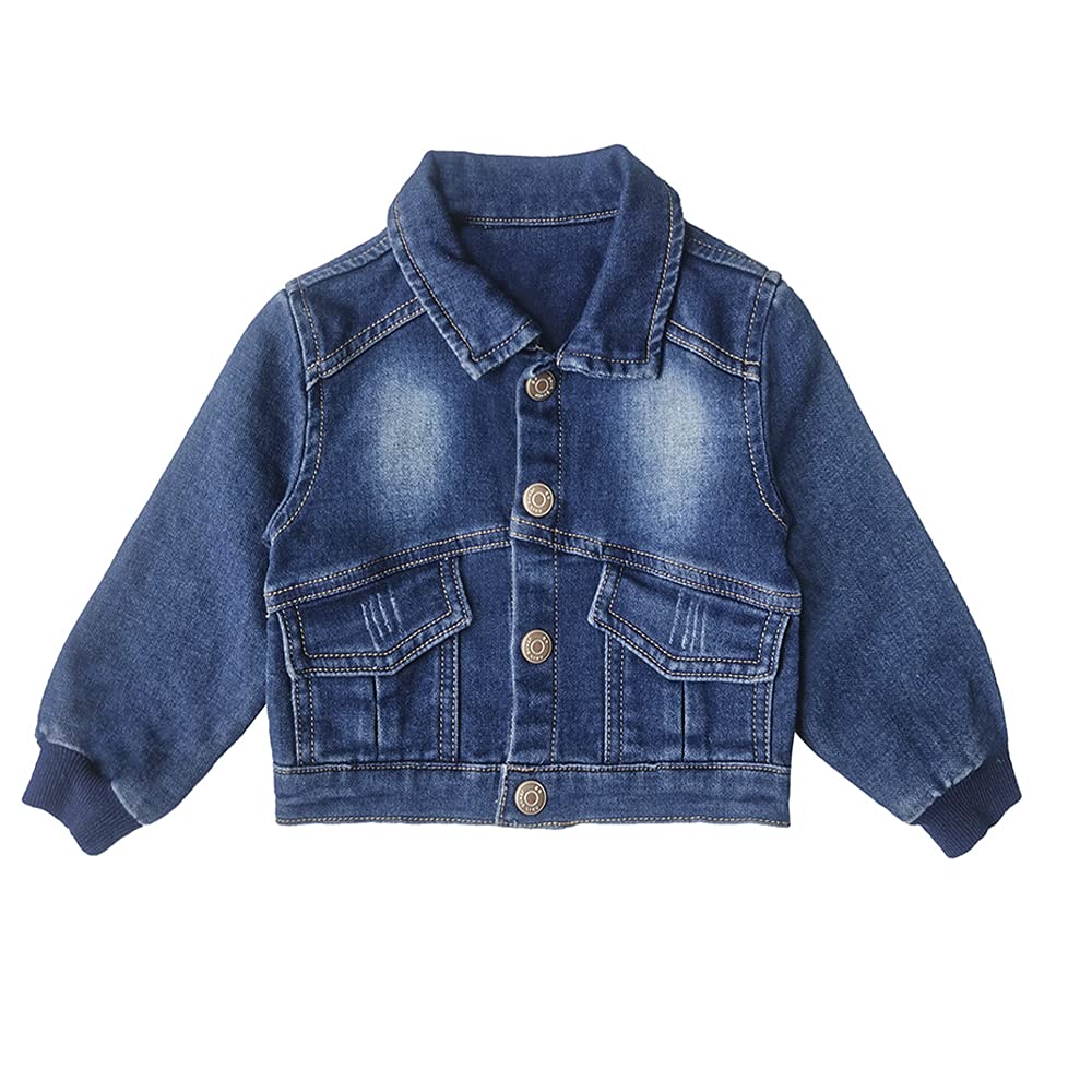 ZL MagicZL Magic Baby Boys Girls Denim Jacket Long Sleeve Button Down Jeans Coat Kid Cowboy Overcoat Basic Casual Outwear