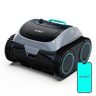 WYBOT C1 Robotic Pool Cleaner, 4-in-1 Cordless Pool Vacuum for Inground Pools & Above Ground Pool Up to 150 Mins Runtime, Upgraded Power Suction with Smart APP Control Navigation (Lake Green) - Amazon product rated Grade A
