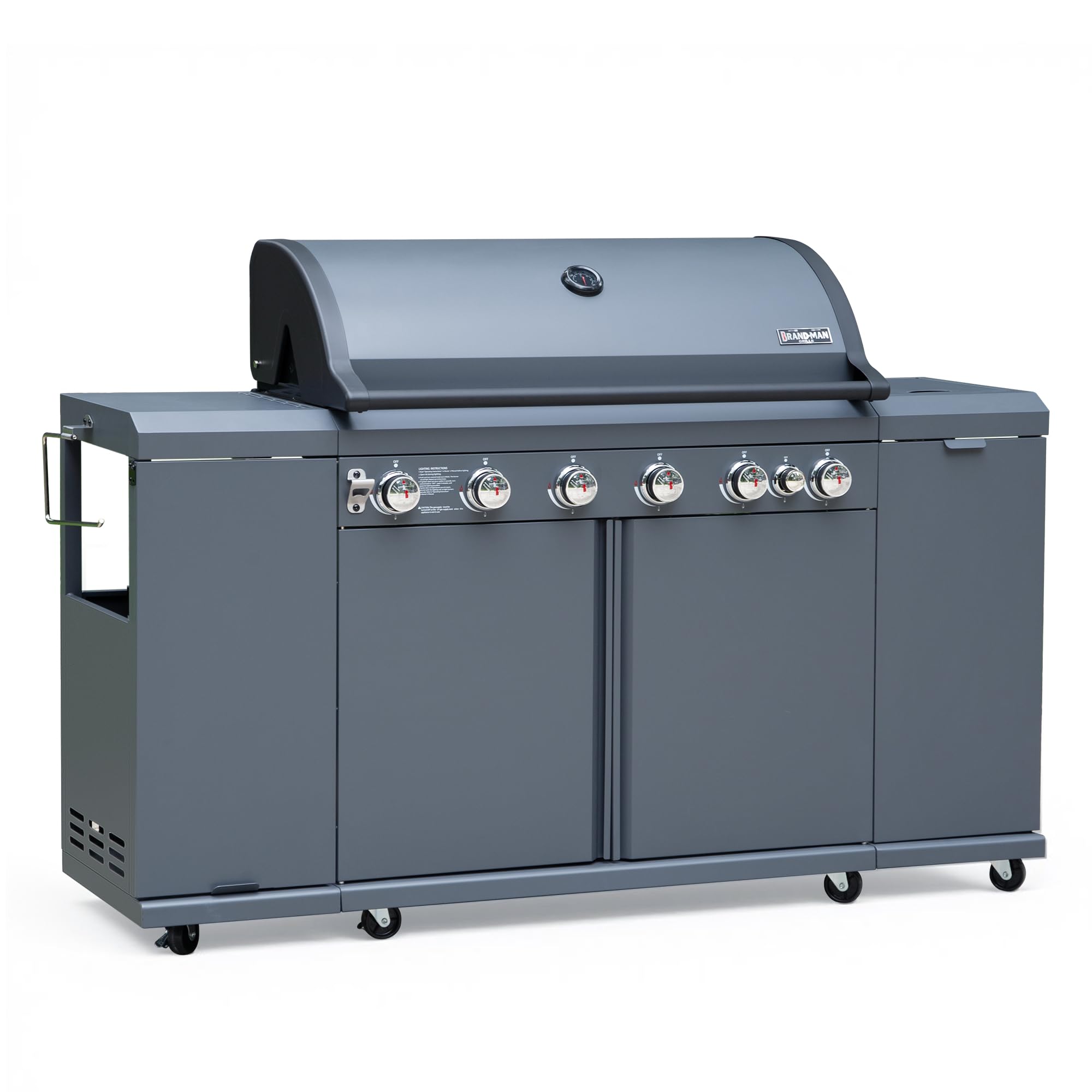 Brand-Man 6-Burner Gas Outdoor Kitchen Grill Island