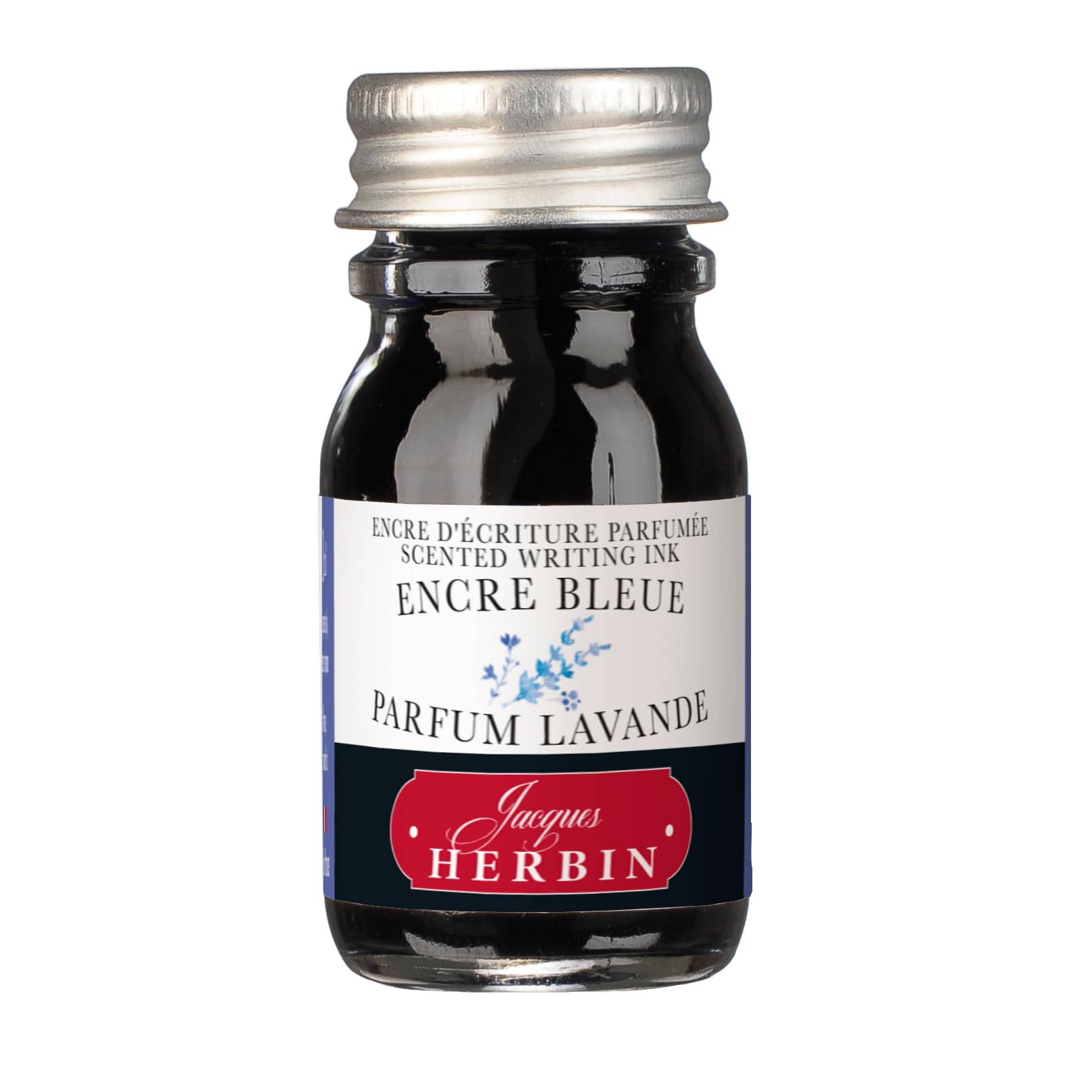 Jacques Herbin 13710ST - ''Les subtiles'' scented ink bottle for fountain pens and rollerball pens 10 ml, Blue ink and Lavender fragrance. Made in France