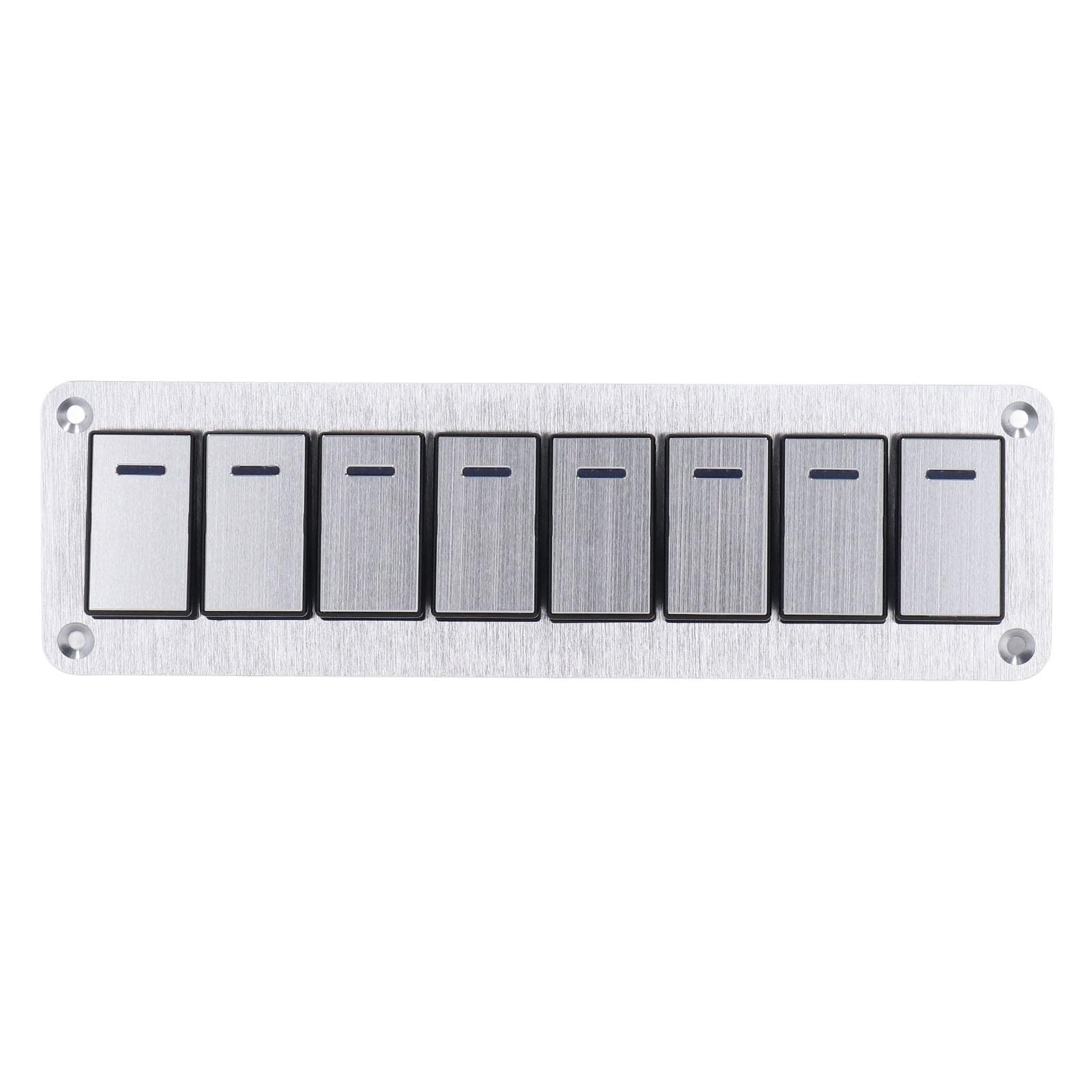 Generic Panel Przełączników Kołyskowych 8-krotny z Niebieskimi Wskaźnikami LED, Panel Przełączników ze Stopu Aluminium do Samochodów, Pojazdów Kempingowych, Motocykli, Autobusów, Przyczep, Pojazdów