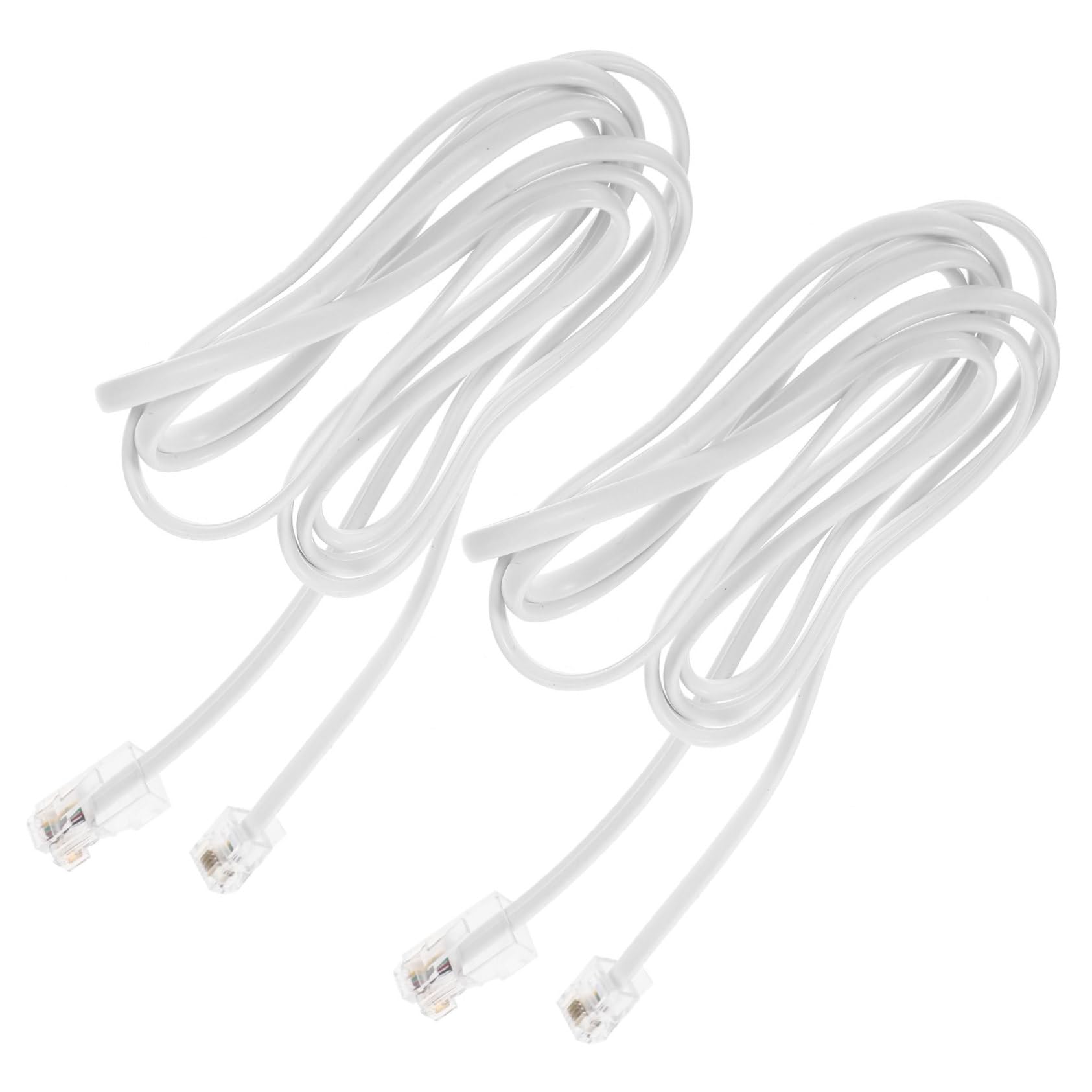 FAVOMOTO 2pcs Adapter Phone Line to Ethernet Cord and Material Stable Connection for Telephone and Fax Use Easy to Install