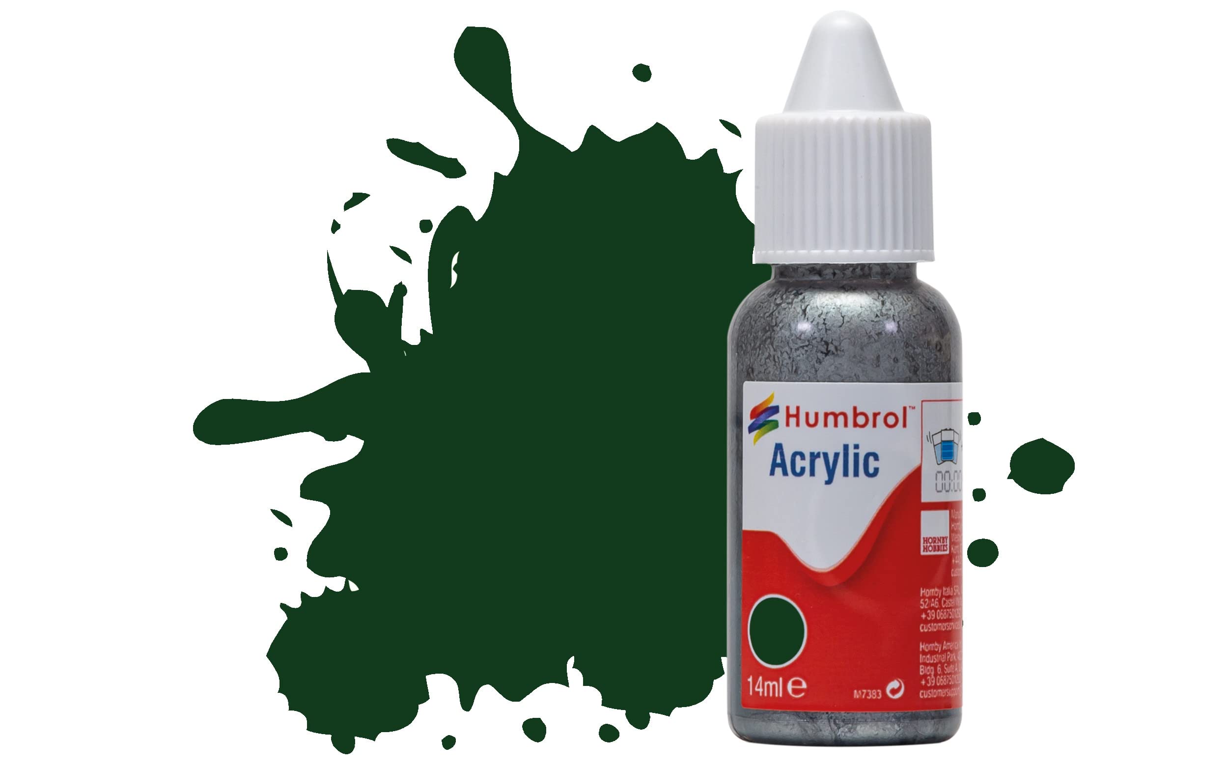 Humbrol Acrylic Paint No 3 Brunswick Green Gloss 14ml Fast Dry Modelling DB0003