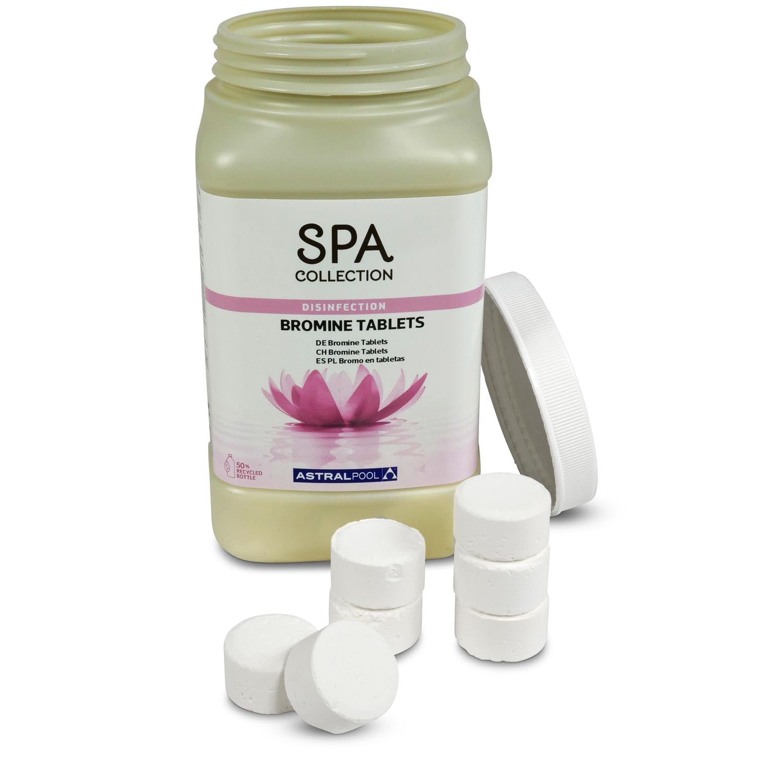 Brom Set - Astral Pool SPA Collection Bromtabletten 50 x 20g - Dosierschwimmer Mini - Whirlpool Desinfektion - Langanhaltende Wirkung - 1kg Dose