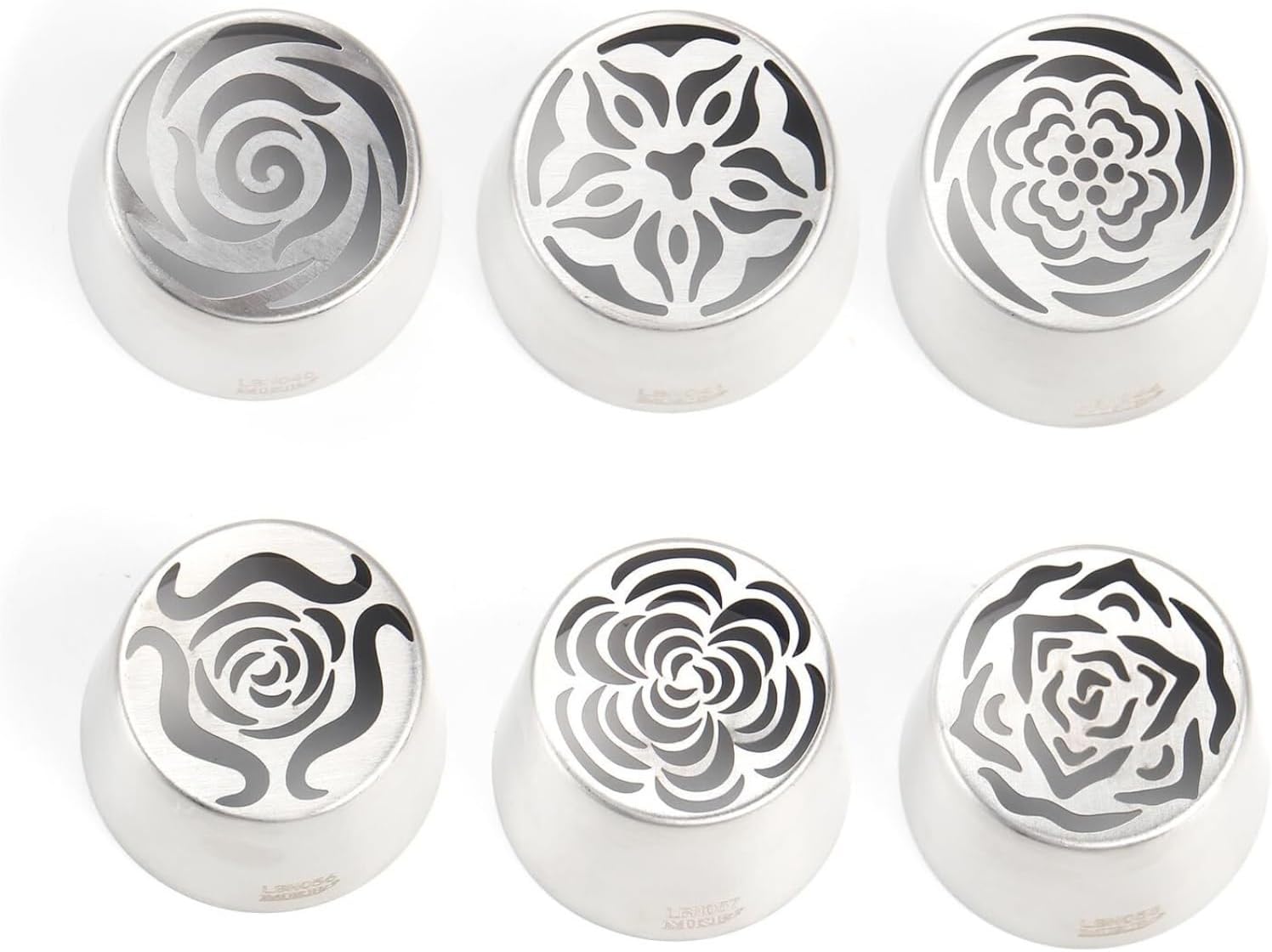 frosting tips Extra Large Russian Piping Tips Set of 6, Stainless Steel Rose Flower Design for Cake Decorating Cotton Candy Bouquets cake decorating