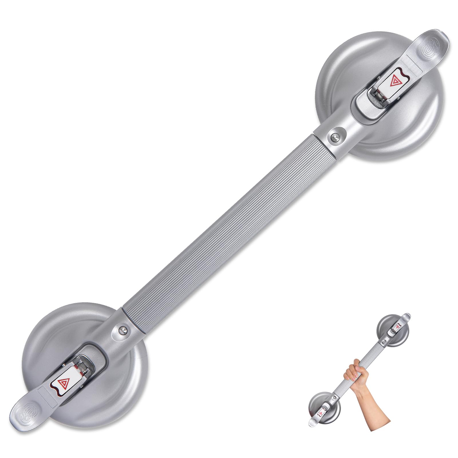 21inch Upgrade Suction Shower Grab Bar, Portable Shower Handle Bar Suction Grip Bar Bathtub Handle with Strong Hold Suction Cup Fitting and Rapid Release for Bathroom(Max Capacity :300lb