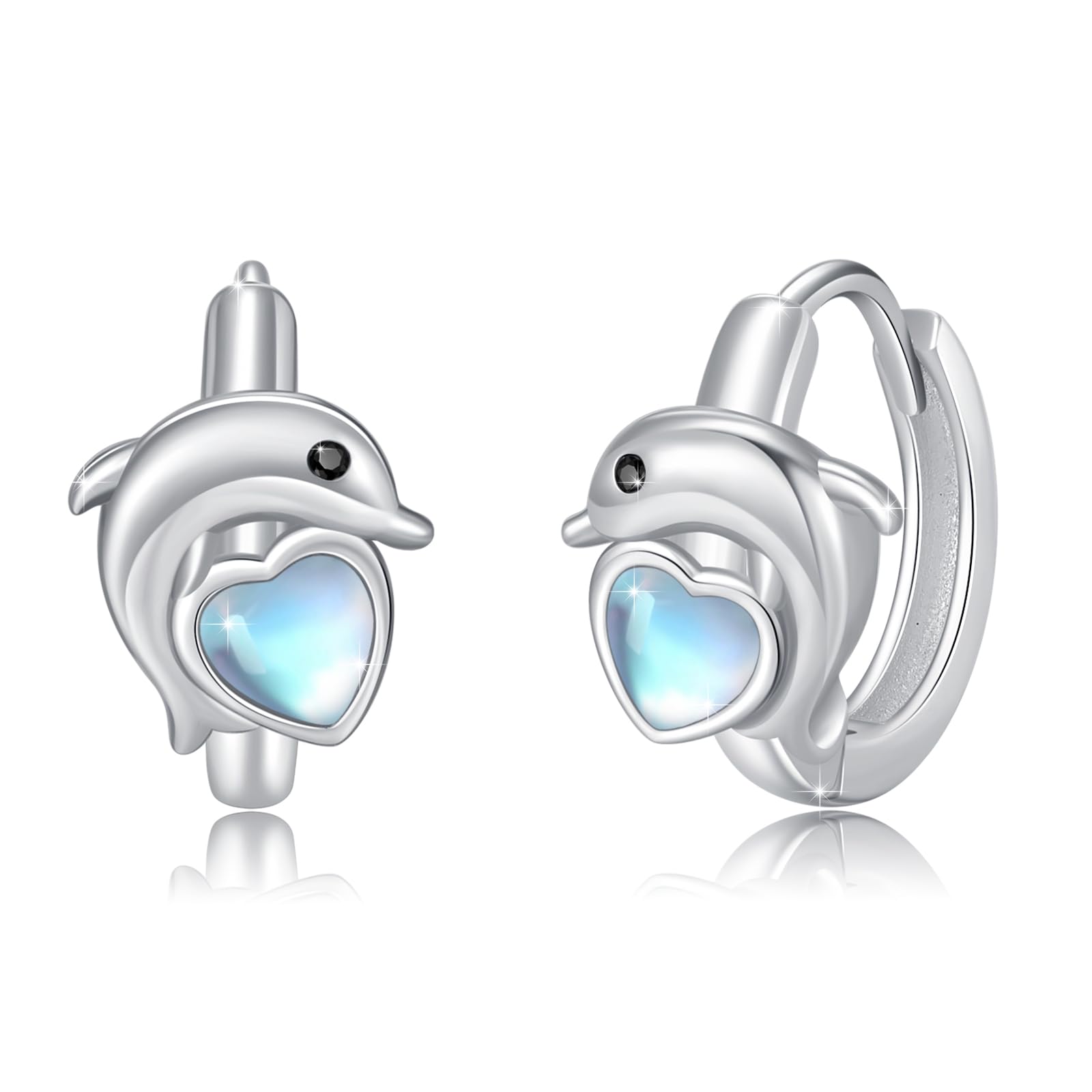 REDSUN Einhorn/Koala/Faultier/Delfin Creolen Ohrringe Mädchen S925 Sterling Silber Ohrringe Huggie Koala Tiere Schmuck Geschenk für Damen Frauen Kinder Tochter Enkelin Mutter Geburtstag Geschenk