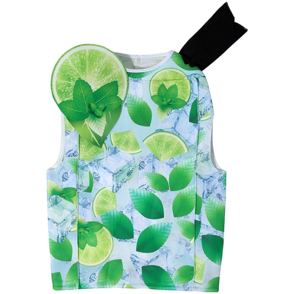 Tenue de déguisement Mojito adulte : combinaison cosplay citron vert carnaval