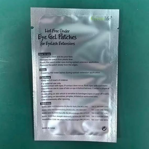 GreenLife 200 Pairs 100% Natural Eyelash Extension Under Eye Gel Pads patches kit Collagen Aloe Vera Hydrogel Eye Patches Eyelash Extension Supplies Tools, Lash Extension Supplies (100 200 400 Pairs)
