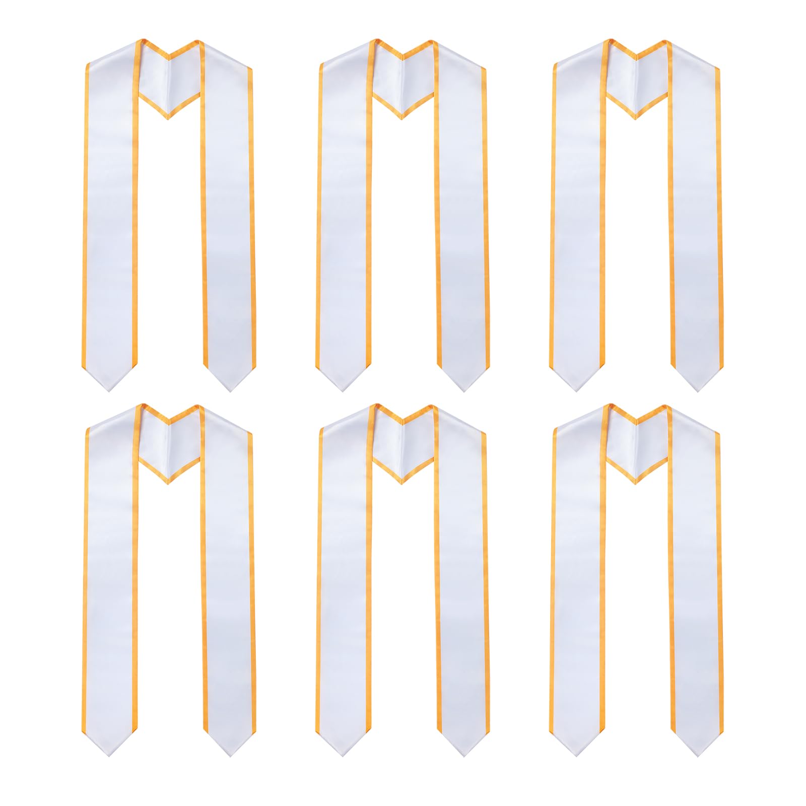 GHGMAO Plain Graduation Stole for Unisex Adult Classic End With Trim Graduation Sash Honor Stoles, 72" Long, 9 Colors