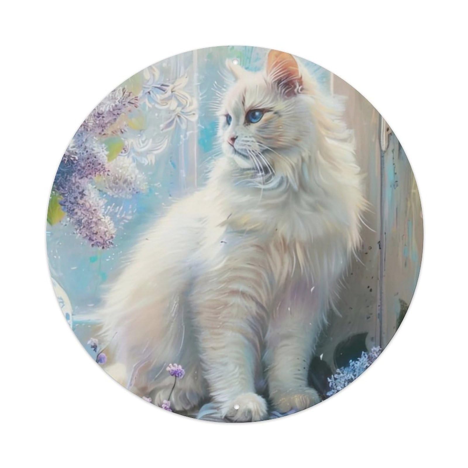 Animal Kitten in The Window Metal Tin Sign