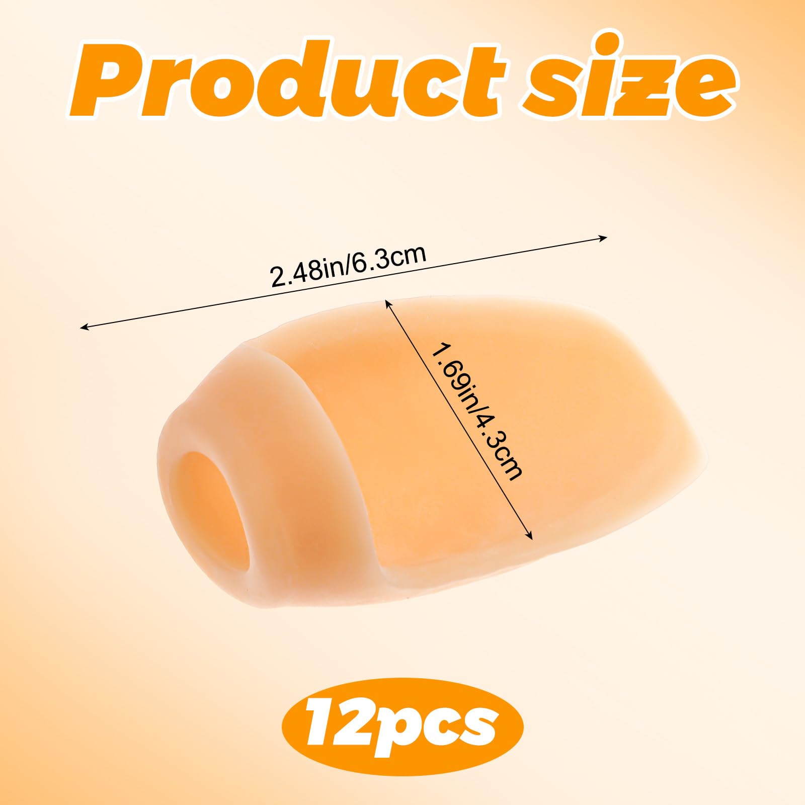 Dimeho Ballenzeh-Kissen, Korrektur-Pads mit Trennschutz, transparent, zur Linderung von großen Zehen, Schwielen, Ballenzehen, Hühneraugen, Hautfarbe, 12 Stück