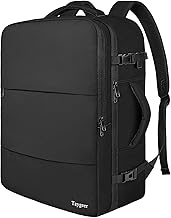 Taygeer Sac à Dos Voyage Cabine, Bagage Cabine 55x40x20, 46L Grande Capacité, Travel Backpack avec Ordinateur 18 Pouces & Port USB Charger, Bagage à Main pour Lufthansa/Air France Léger Homme, Noir