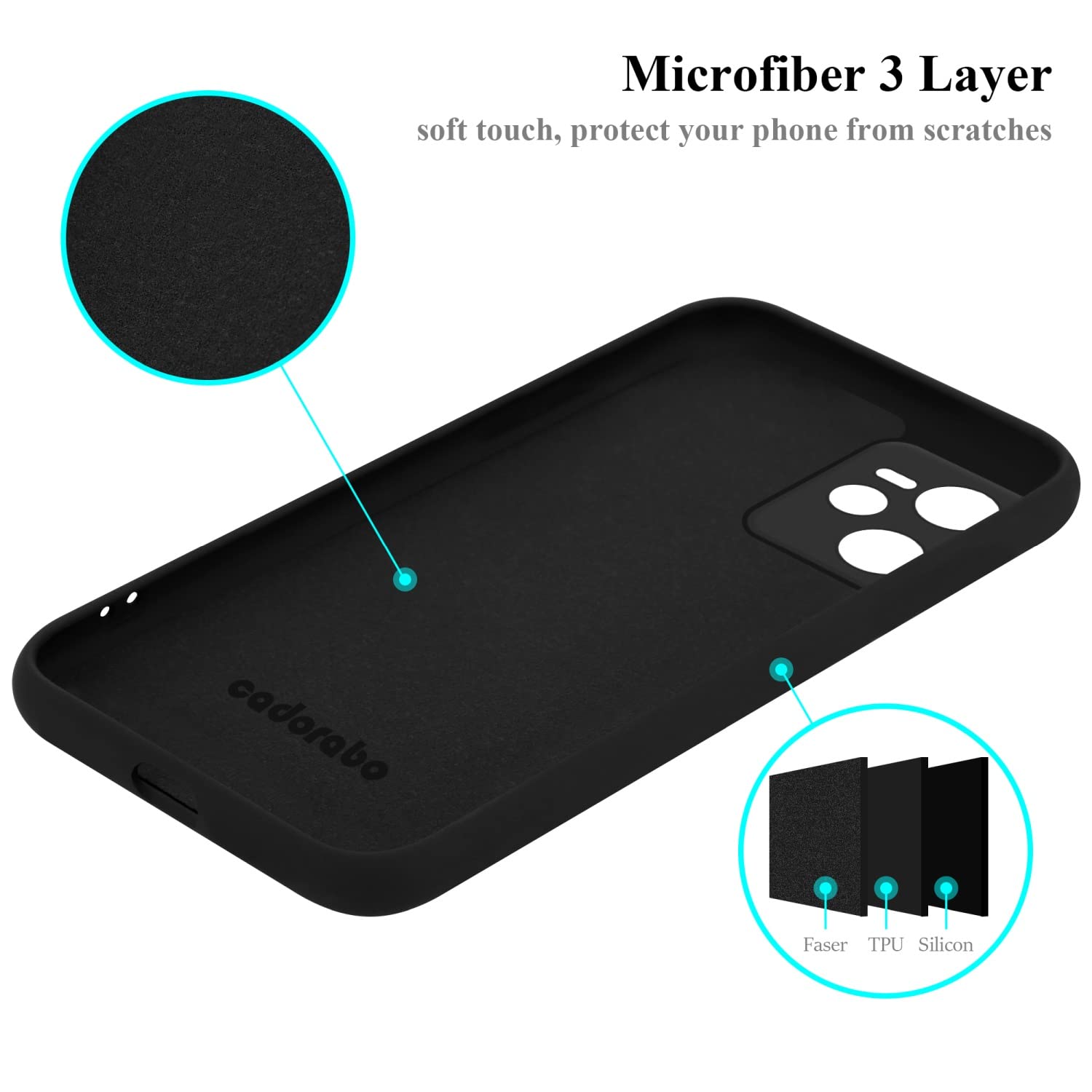 BORYA Hülle Für Realme C35 4G/Realme Narzo 50A Prime, Hochwertiges Matte Weiches Silikon TPU PC Bumper Handyhülle Ultra Dünn Stoßfest Case Ring Ständer Schutzhülle, Königsblau
