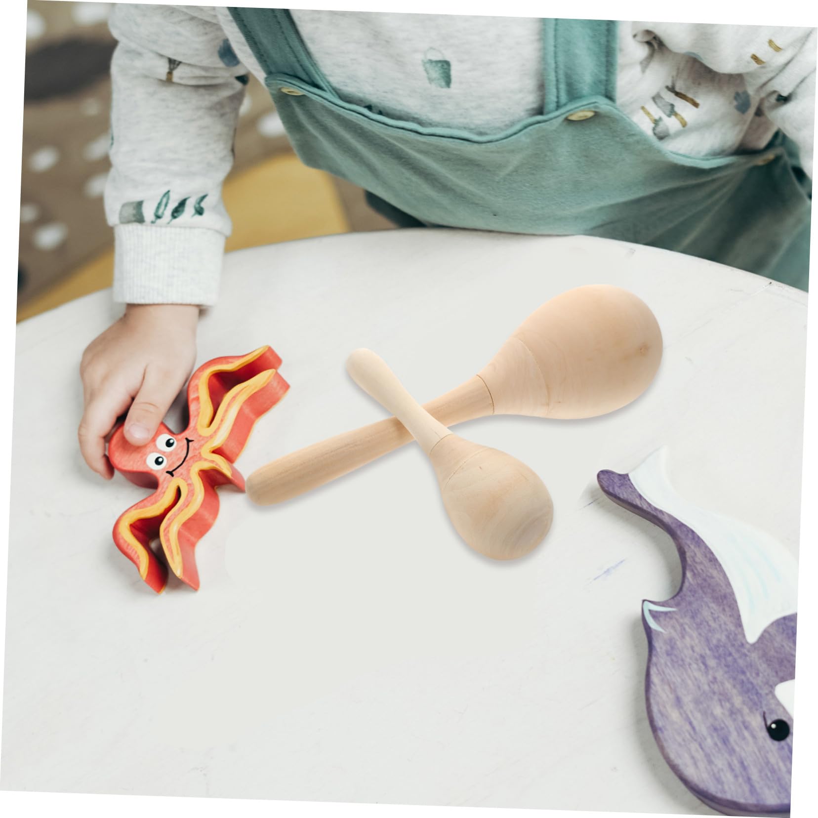 minkissy Maracas in Legno 12 Pezzi per Ragazzo Ragazza Design Creativo e Compatto, Strumento Musicale Fai da Te per Casa e Aula di Scuola