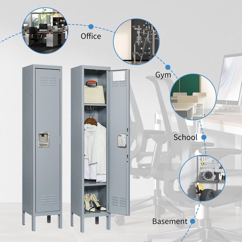 Metal Storage Locker with Lock for Employees Organizer