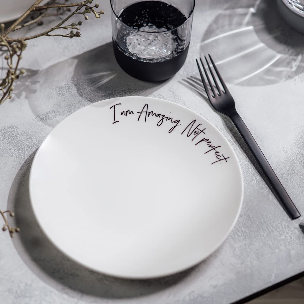 Villeroy & Boch Statement Frühstücks-Set 3-teilig | Amazing, not perfect | Geschirr-Set für 1 Person: Henkelbecher (290 ml), Frühstücksteller (21 cm) und Müslischale (14 cm) | Premium Porzellan | Weiß